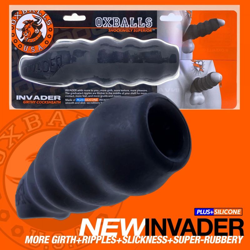 Extender penisa Oxballs INVADER Cocksheath Black Ice