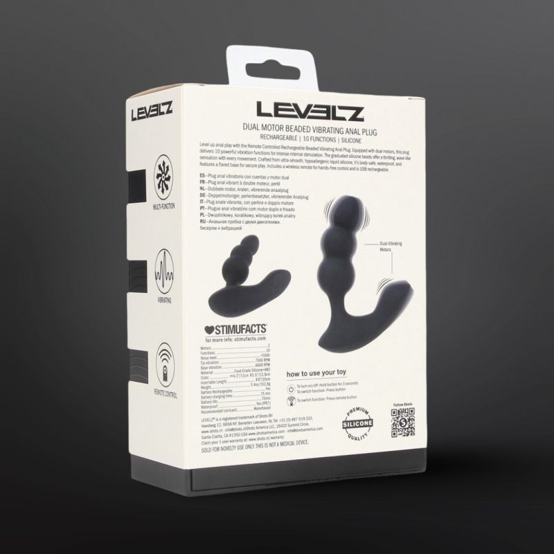 Estimulador prostático vibrador Levelz Dual Motor Beaded
