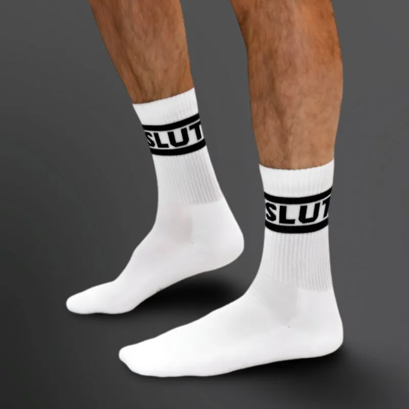 Mister B Crew Socks Slut White