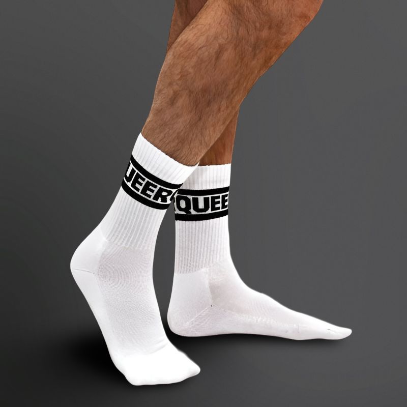 Mister B Crew Socks Queer White
