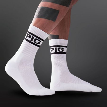 Chaussettes Mister B Crew Socks Pig 2-Pack White