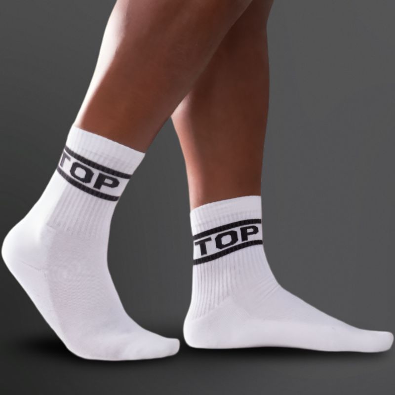 Calze Mister B Crew Socks Top 2-Pack White