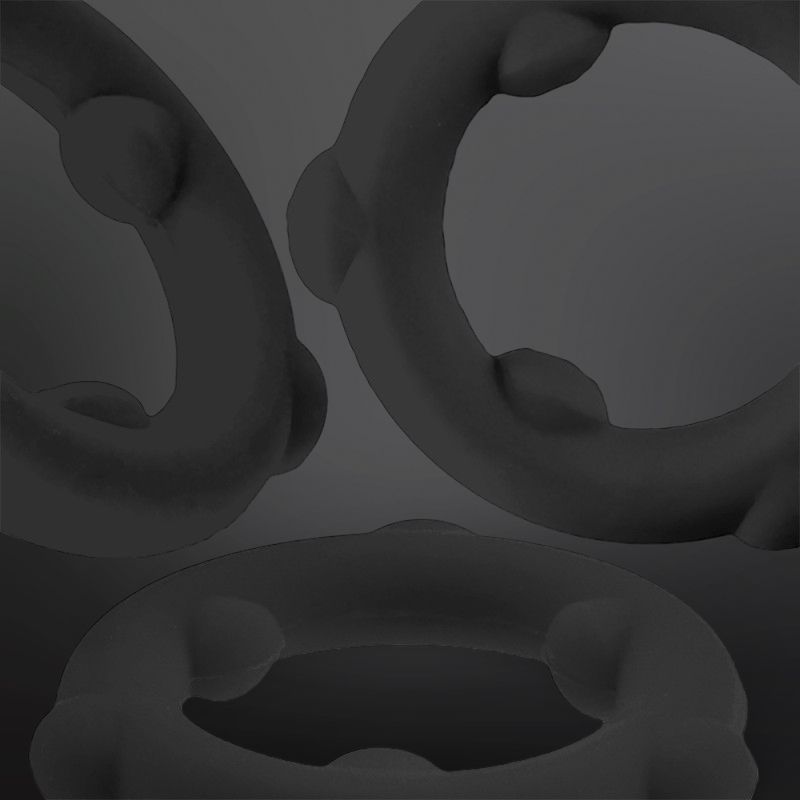 Silicone Cockring SPINNER Oxballs 25 mm Black