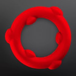 Cockring Silikon SPINNER Oxballs 25 mm Rot