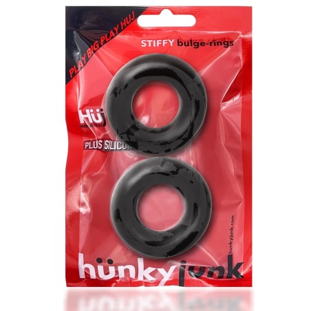 Oxballs STIFFY 2 Pack Bulge Cockrings - Tar Ice