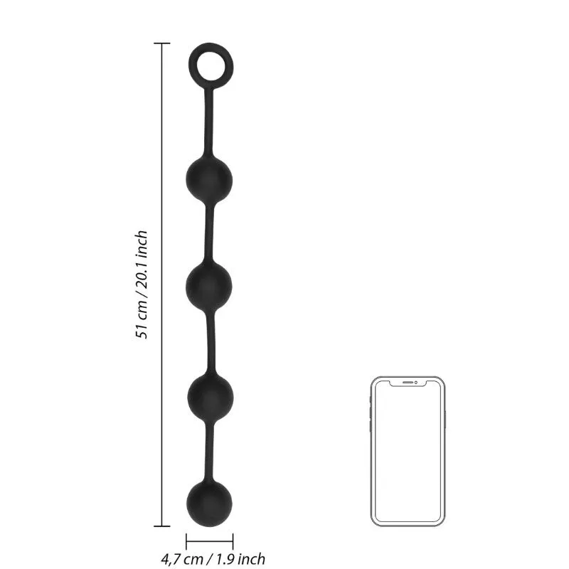 Silicone Anal Balls - Medium - Black