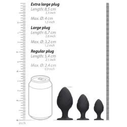 Swirled Anal Butt Plug Set Black