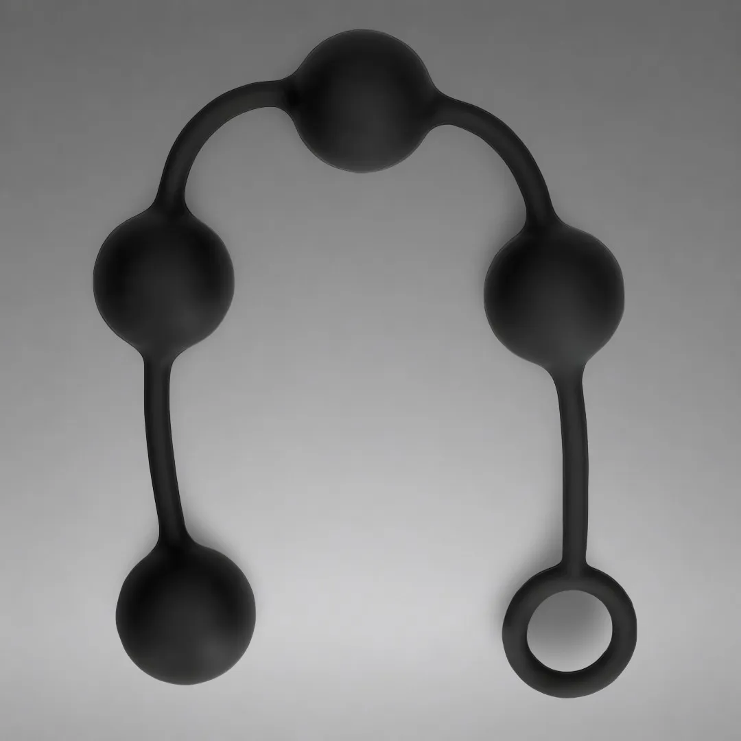 Silicone Anal Balls - Large - Black