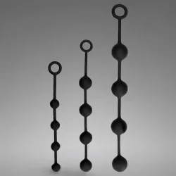 Silicone Anal Balls - Large - Black
