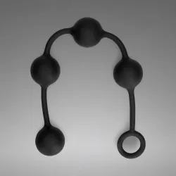 Silicone Anal Balls - Medium - Black