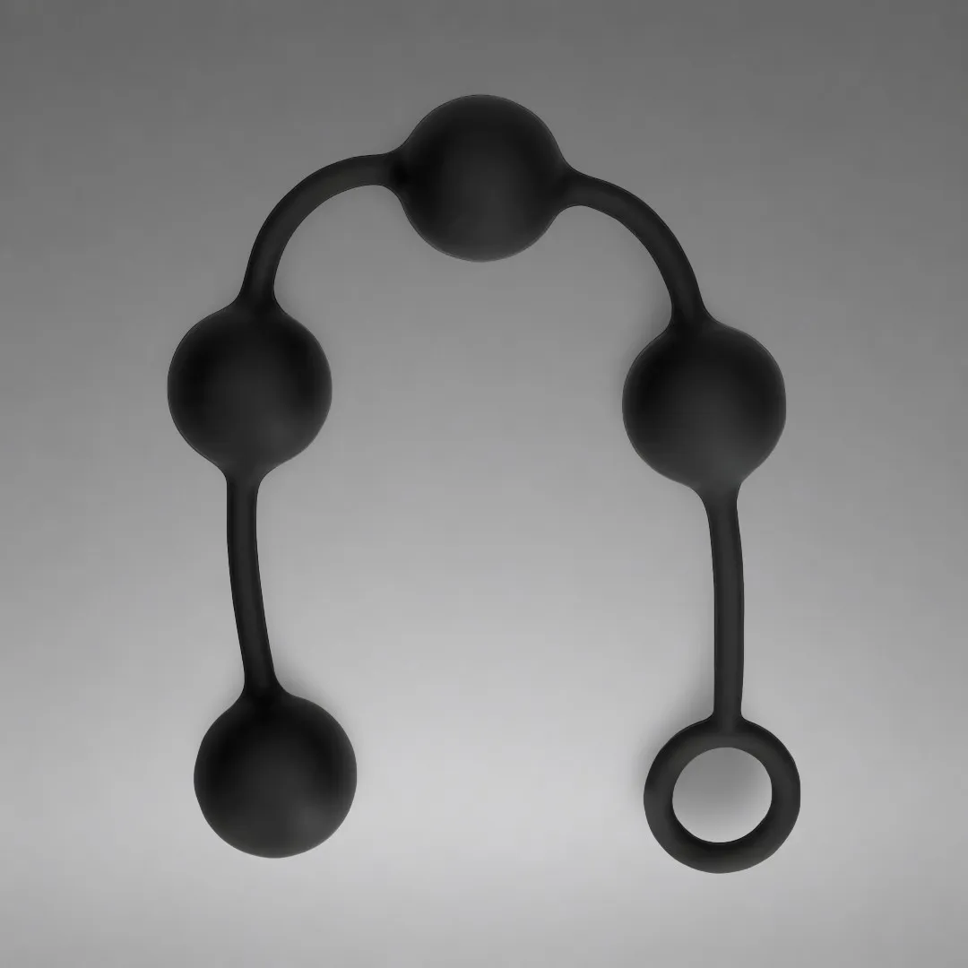 Silicone Anal Balls - Medium - Black