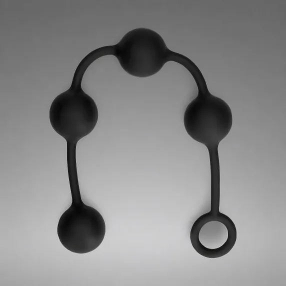 Silicone Anal Balls - Medium - Black