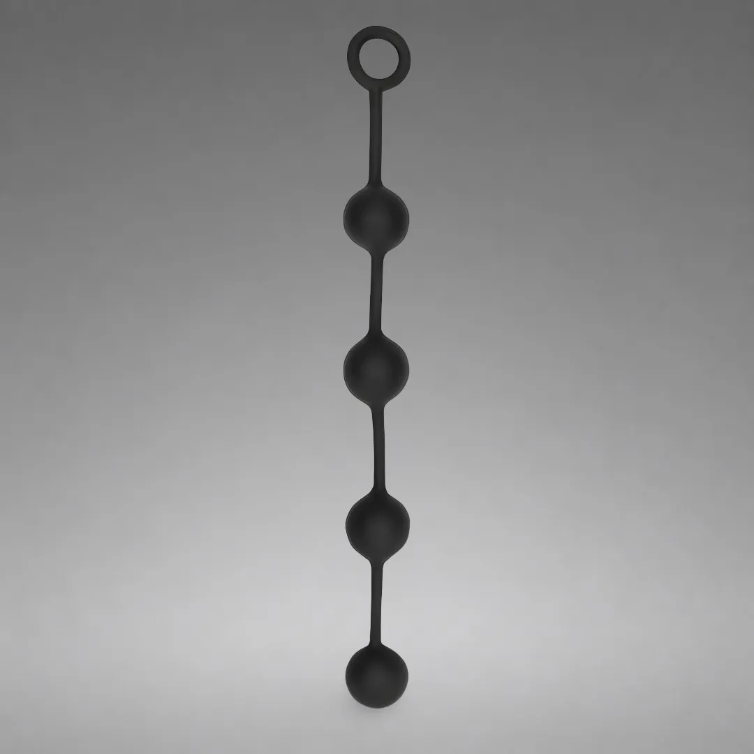 Silicone Anal Balls - Medium - Black
