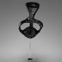 Open Mouth Gag Head Harness with Funnel - Black