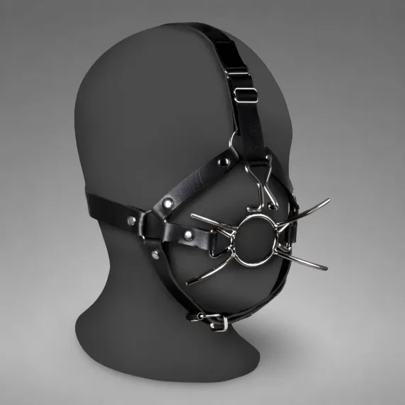 Head Harness with Spider Gag and Nose Hooks