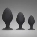 Swirled Anal Butt Plug Set Black