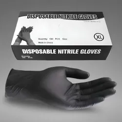 Box Disposable Gloves Black nitrile 100pcs XL