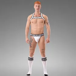 Suspender Bottom Barecode Berlin White-Black