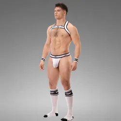 Suspender Top Barecode Berlin White-Black