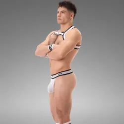 Suspender Top Barecode Berlin White-Black