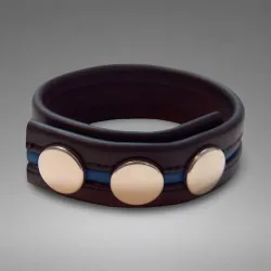 Cockstrap en cuir Mister B noir et bleu
