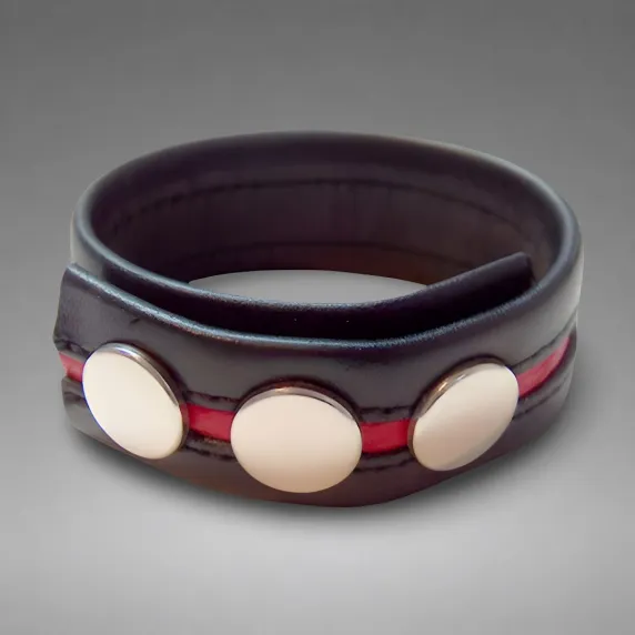 Cockstrap en cuir Mister B noir et rouge