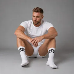 Chaussettes Mister B Crew Socks Pig 2-Pack White