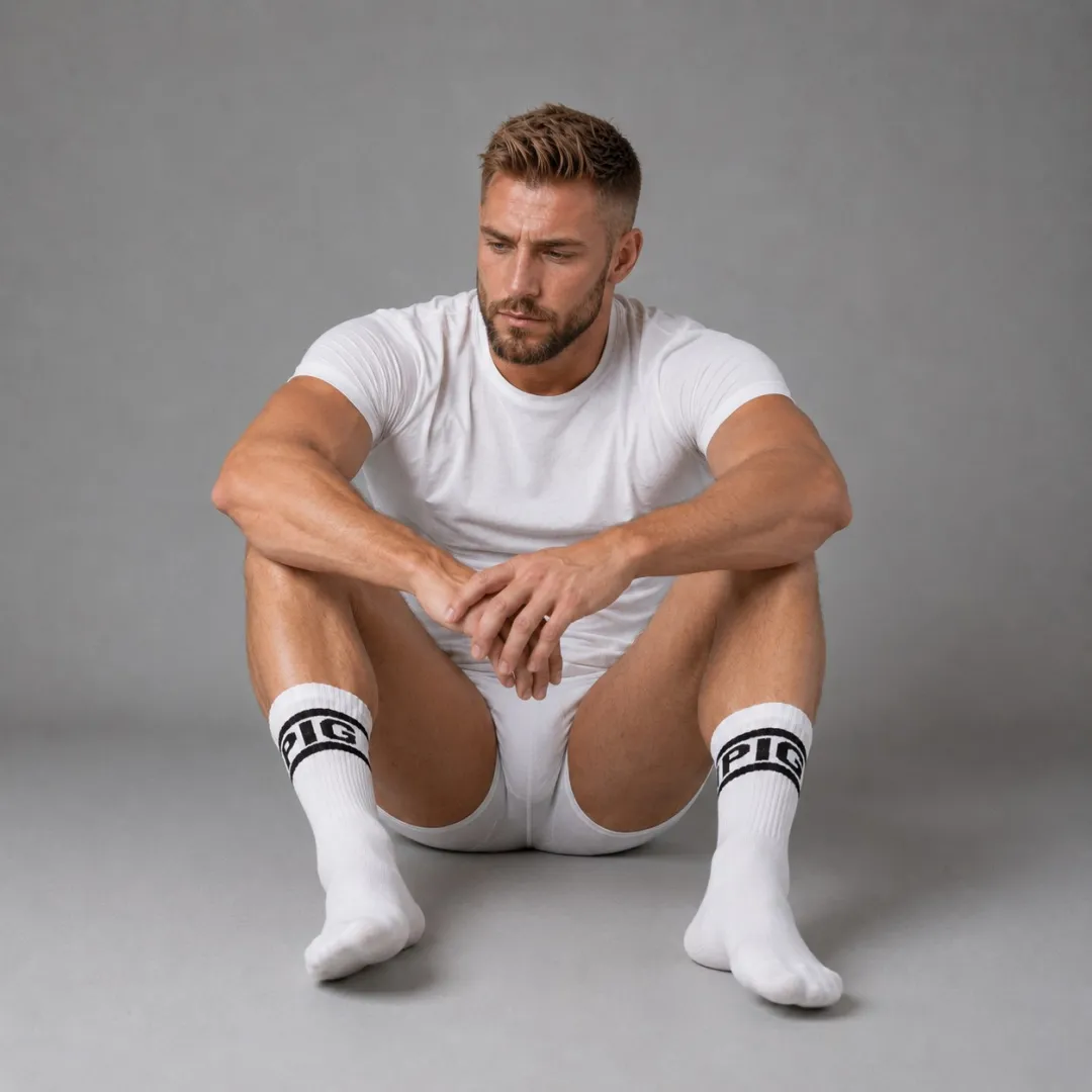 Calcetines Mister B Crew Socks Pig 2-Pack White