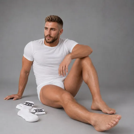 Calze Mister B Crew Socks Pig 2-Pack White