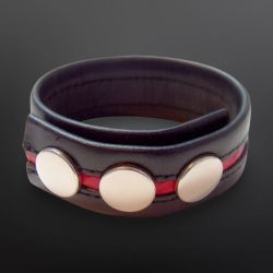 Leather Cockstrap Mister B Black & Red