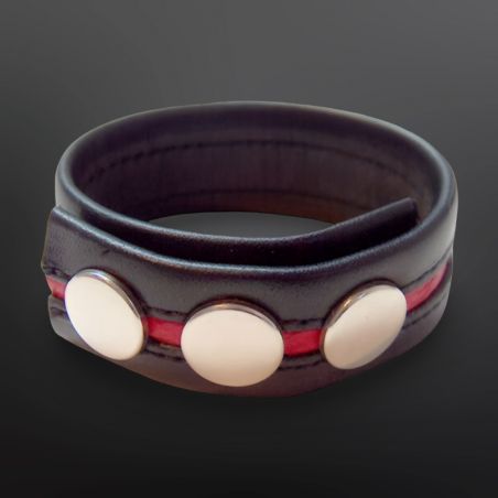 Cockstrap en cuir Mister B noir et rouge