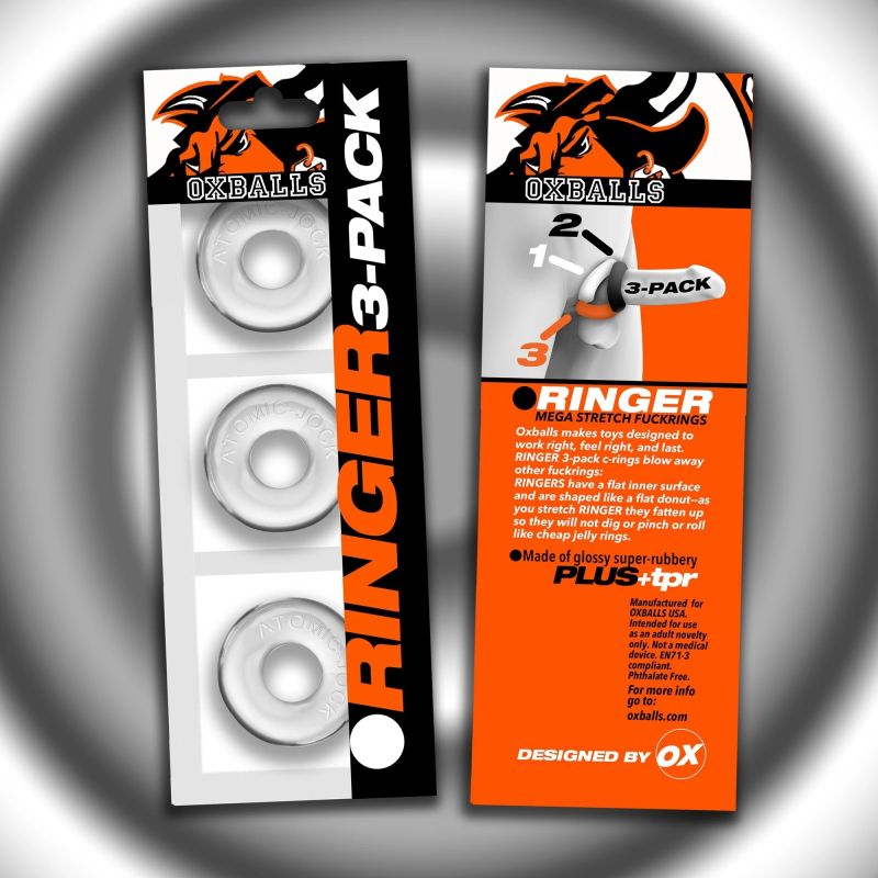 Cockring Oxballs RINGER Clear confezione da 3 C-Ring