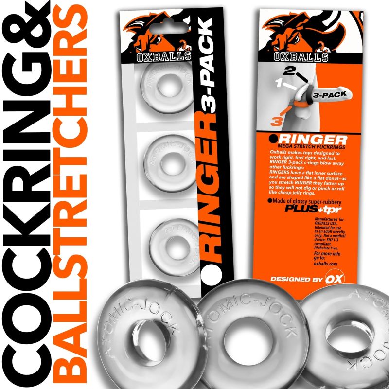 Oxballs RINGER Clear Cockring 3-Pack C-Ring