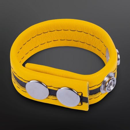 Cockring de cuero ajustable Tippy amarillo