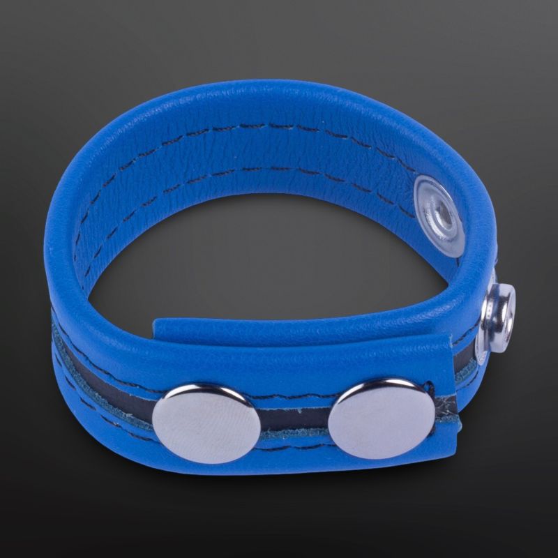 Cockring de cuero ajustable Tippy azul