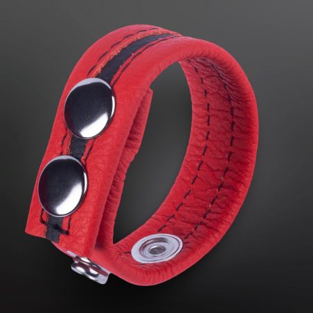 Cockring in pelle regolabile Tippy rosso