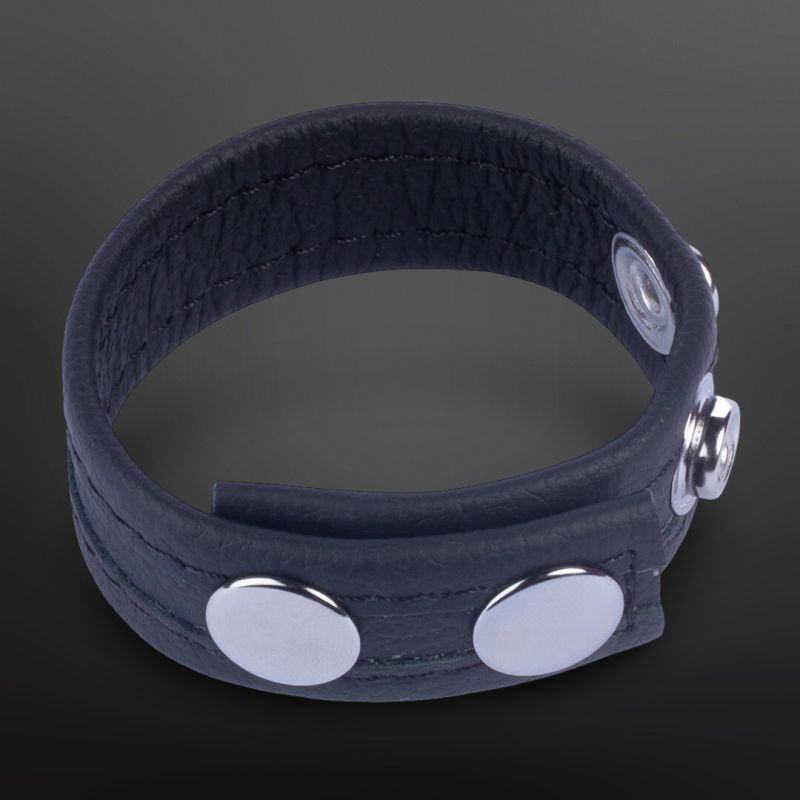 Cockring de cuero ajustable Tippy negro