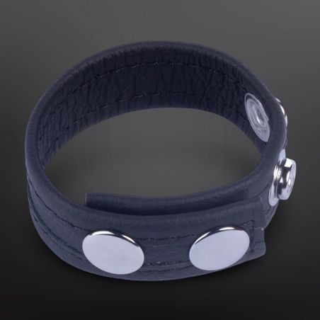 Cockring de cuero ajustable Tippy negro