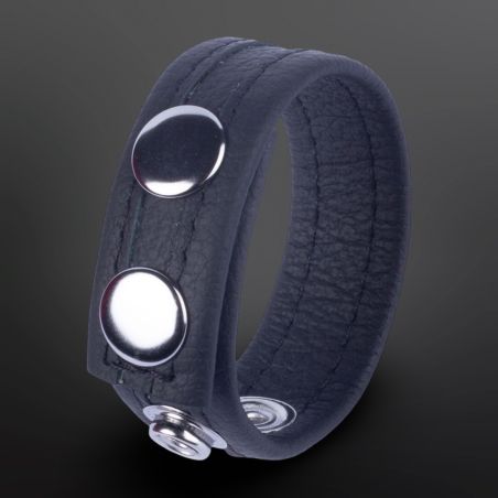 Cockring de cuero ajustable Tippy negro