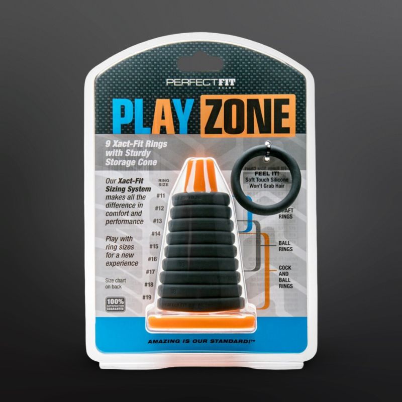 9 anelli per il pene in silicone Play Zone Perfect Fit