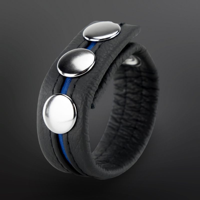 Verstellbarer Leder-Cockring The Red Blau