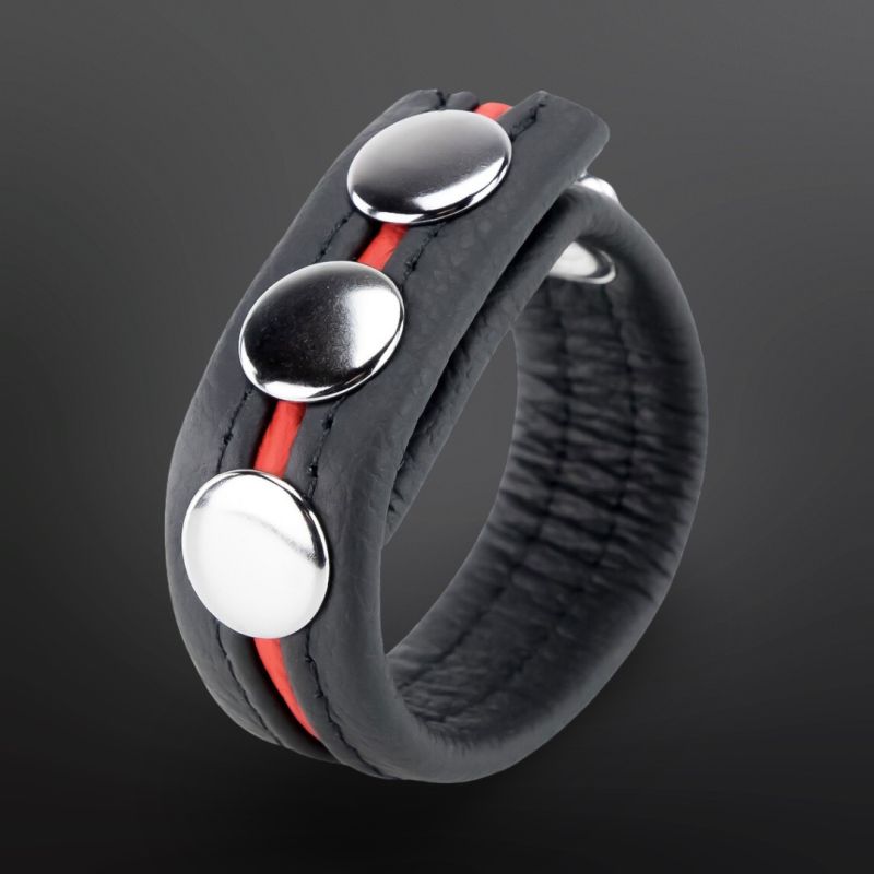Cockring The Red Cuir Adjustable Rouge