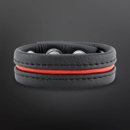 Cockring The Red Cuir Adjustable Rouge