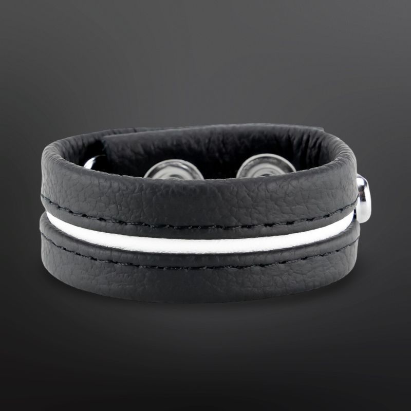 Regulowany Skórzany Cockring The Red Biały