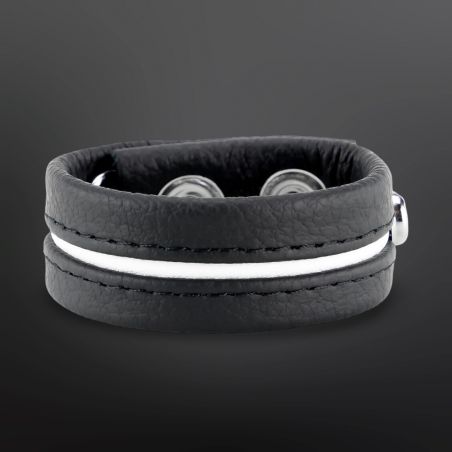 Regulowany Skórzany Cockring The Red Biały