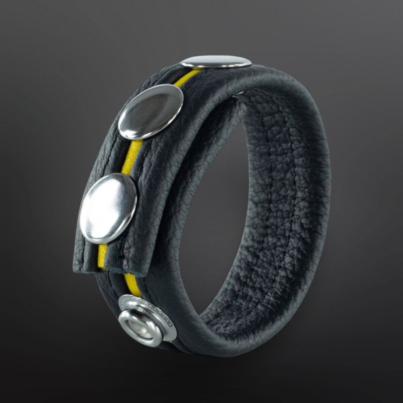 Regulowany Skórzany Cockring The Red Żółty